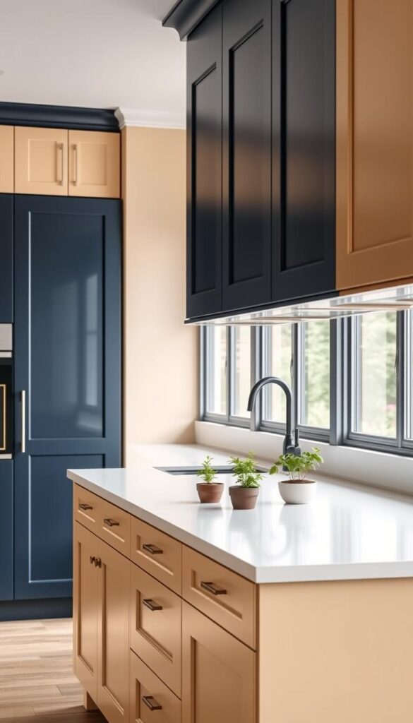 two tone kitchen cabinet colors