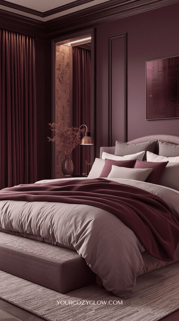 deep plum bedroom