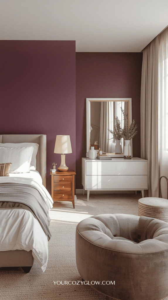 deep plum bedroom